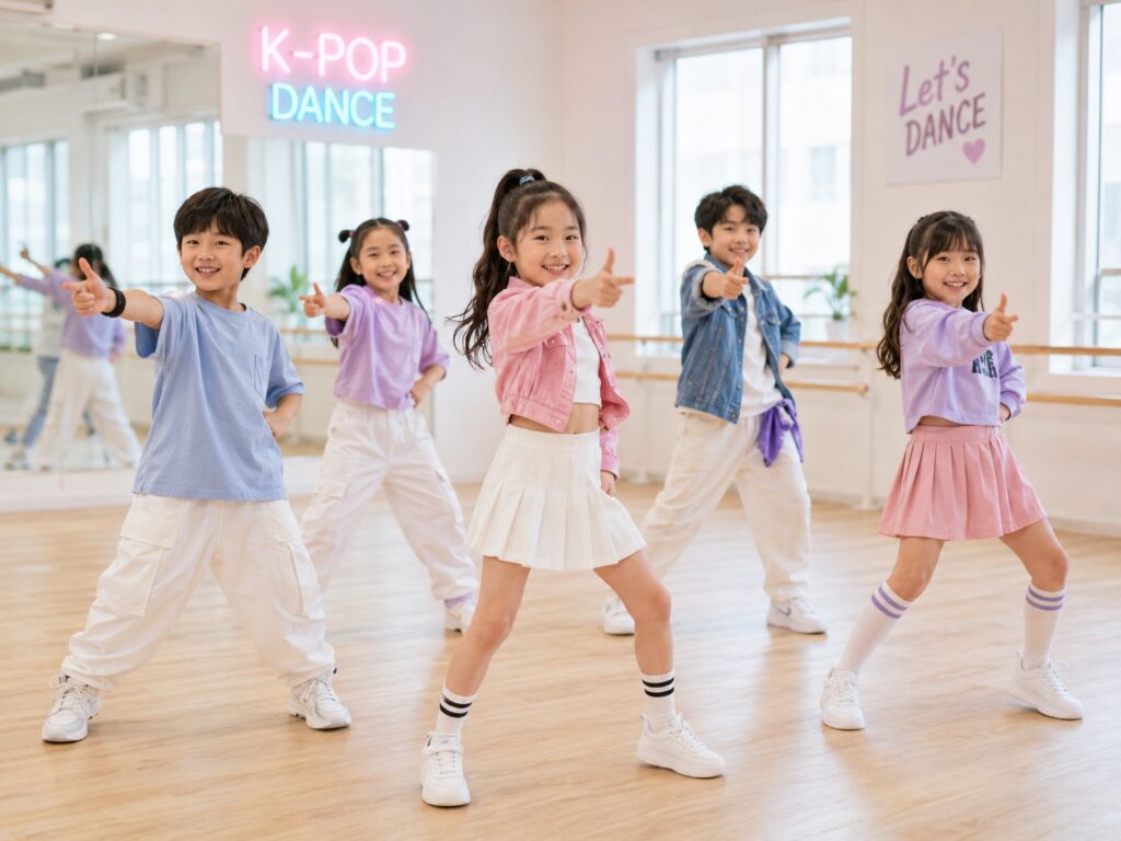 新潟で小学生がK-POPダンスを習うキッズレッスンの様子
